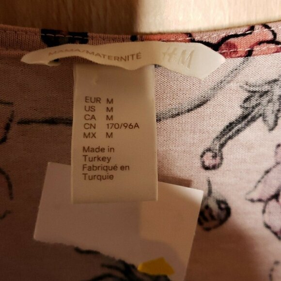 H&M Mama Maternity Pink Floral Knit Tunic Medium - Picture 4 of 5